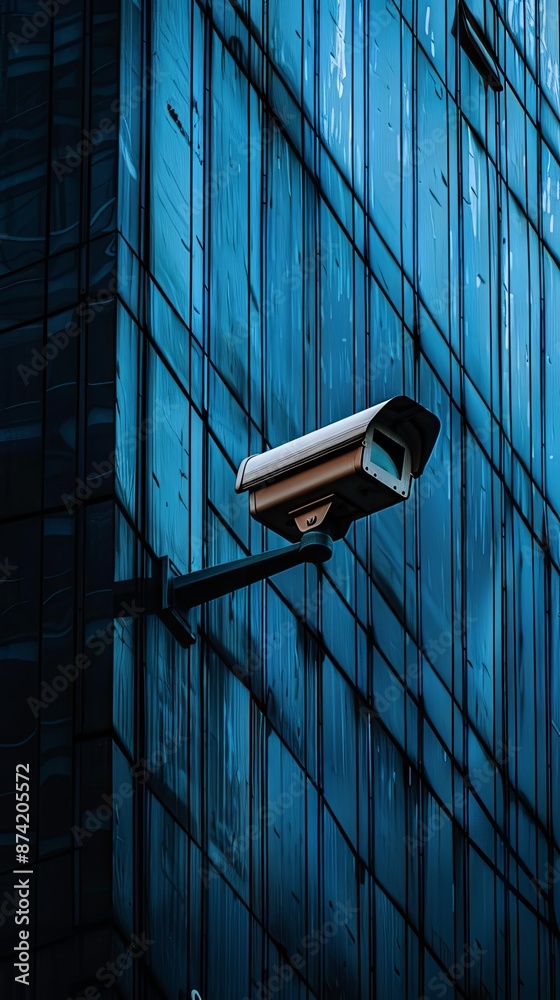 Modern security camera on building wal Modern security camera on building wal
