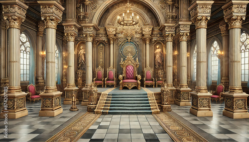 Royal Throne Room Interior RPG Background