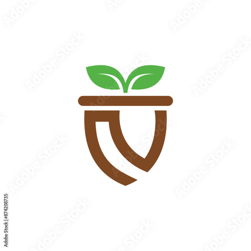 letter N nut simple sleek creative geometric modern logo design