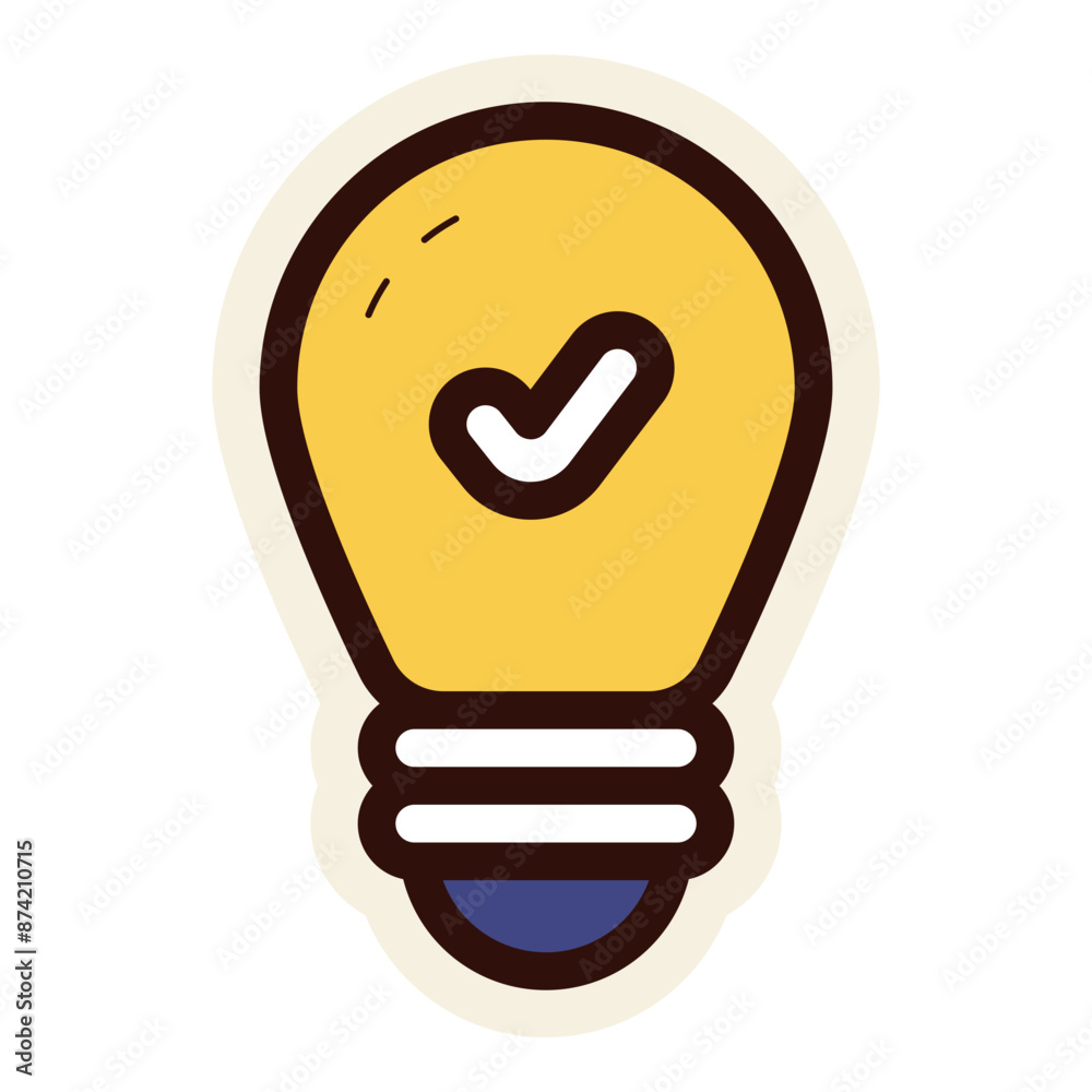 lightbulb lamp with check mark sign sticker lightbulb lamp with check mark sign sticker