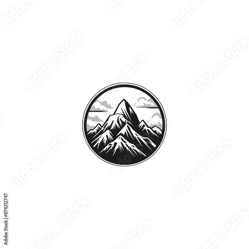 illustration art logo geometric ice peak rock mountain iceberg adventure ice peak
