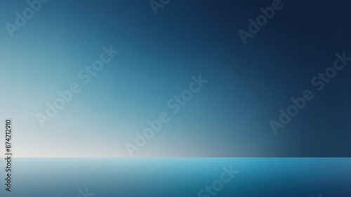 Abstract minimalistic image featuring a smooth blue gradient with a horizon line, creating a serene and calming visual effect. 
