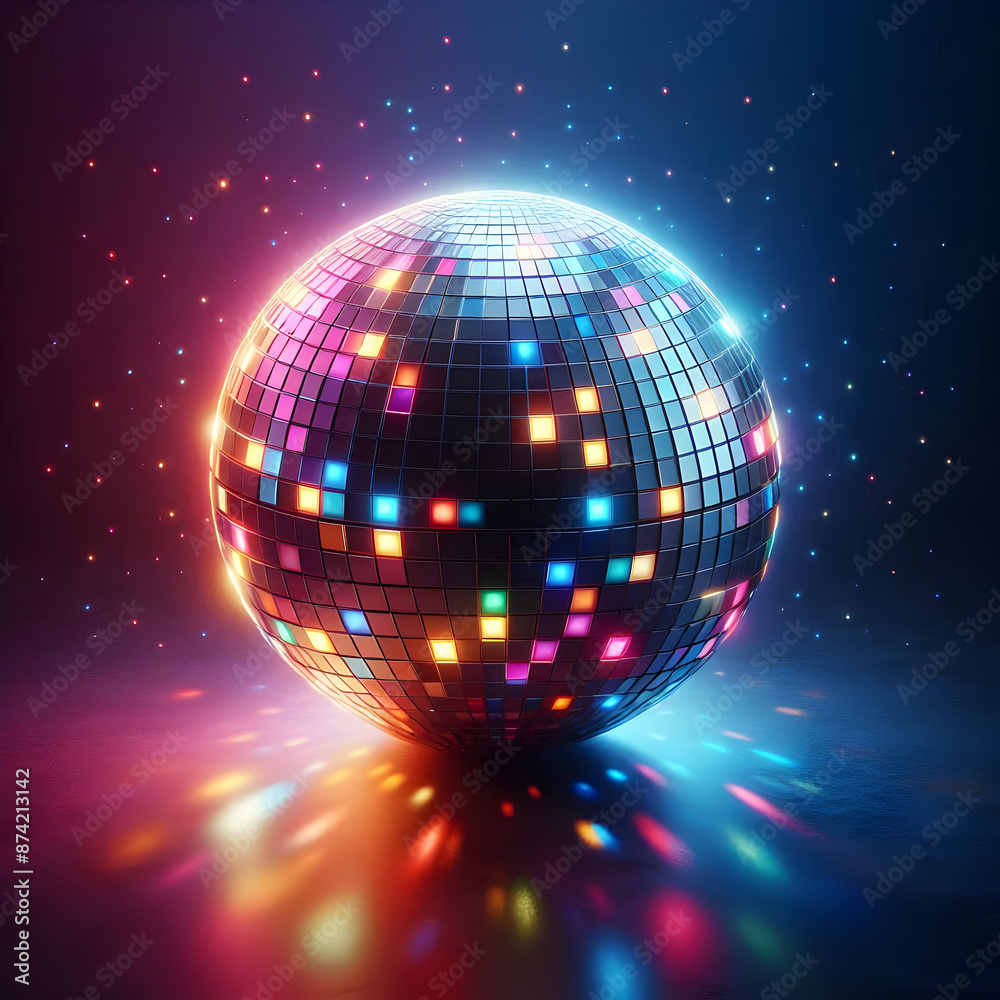 Obraz premium disco ball with disco lights. discoball, nightlife