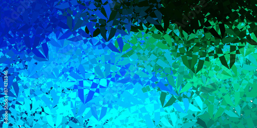 Light Blue, Green vector background with triangles. © Guskova