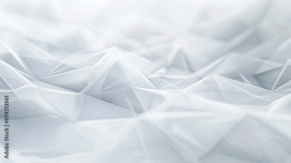 Subtle and soft abstract background in white and grey, featuring faint geometric triangles that almost disappear into the background, close-up view. Subtle and soft abstract background in white and grey, featuring faint geometric triangles that almost disappear into the background, close-up view.