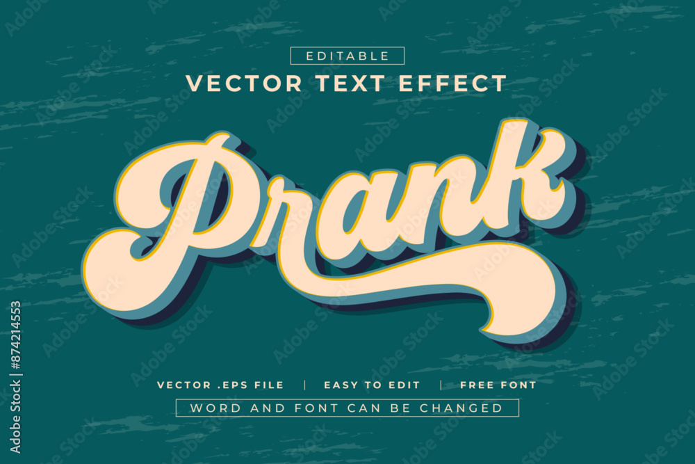 Editable Prank text effects with retro style