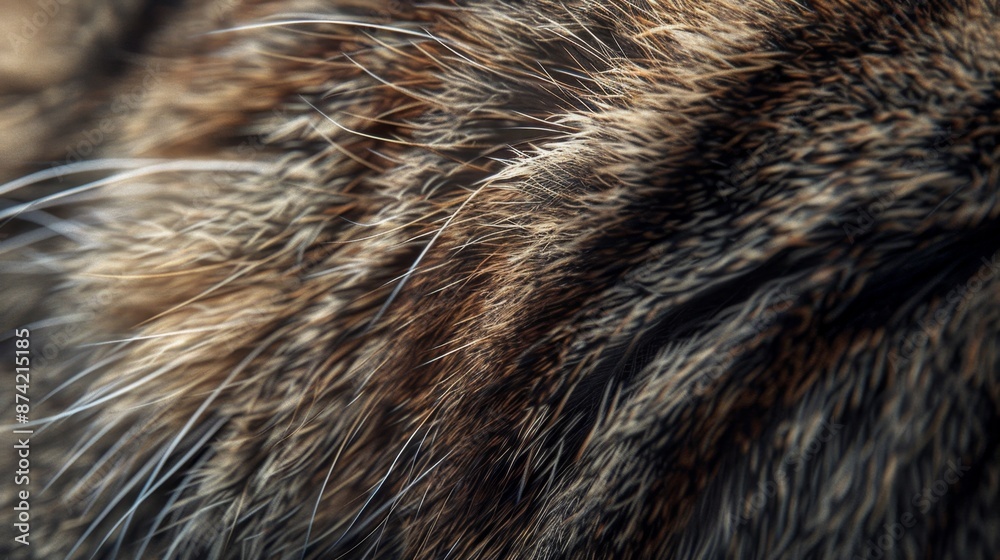 Close-up of Brown and White Fur Texture. Close-up of Brown and White Fur Texture.