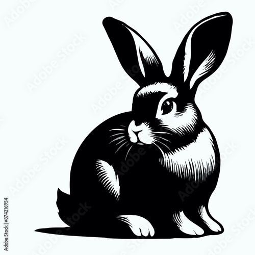Charming Rabbit Vector Illustration