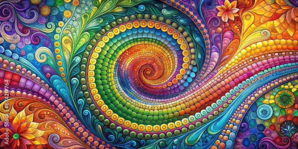 Vibrant swirls of color creating an enchanting mosaic , vibrant, hues, swirls, twists, captivating, blend, movement, colorful Vibrant swirls of color creating an enchanting mosaic , vibrant, hues, swirls, twists, captivating, blend, movement, colorful