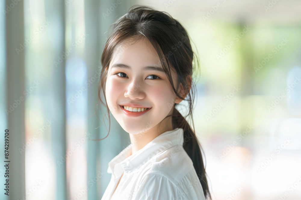  Close-up of beautiful woman with perfect healthy glowing skin