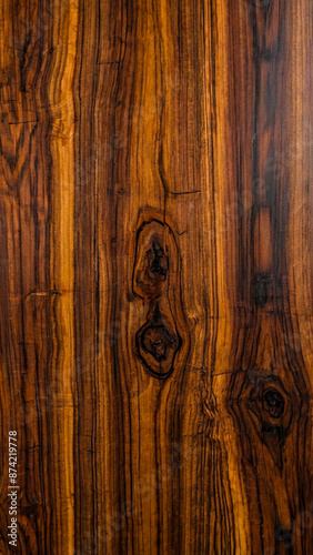 Wallpaper Mural Top view of a Siamese rosewood wooden pattern, featuring rich, natural grain and a prominent knot, ideal for interior work such as tabletops and decorative surfaces and furniture. Torontodigital.ca