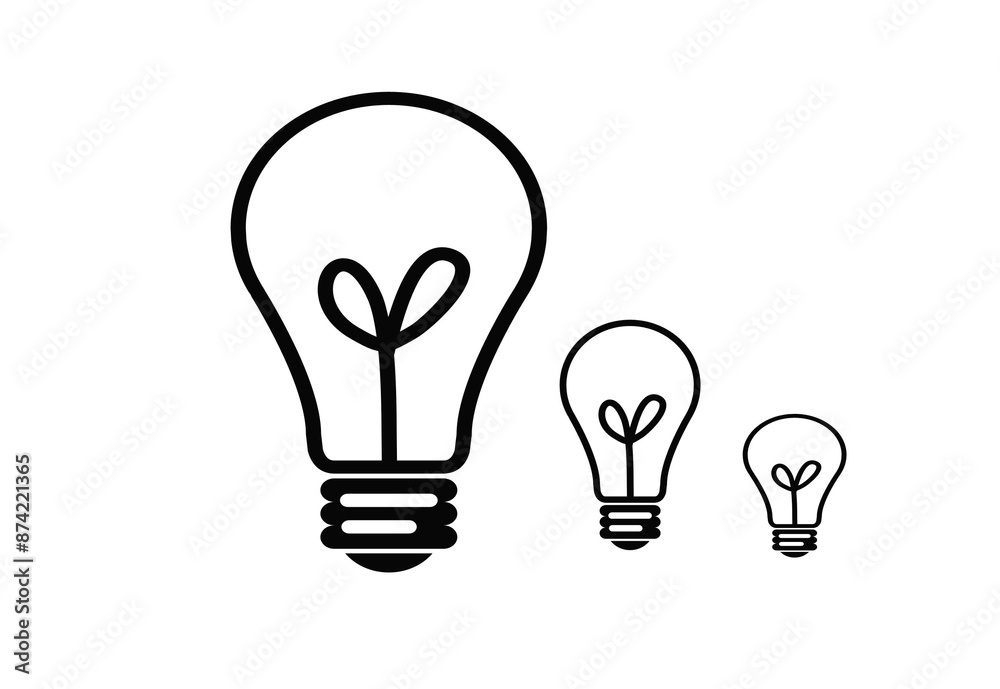 Light bulb simple icon line art light icon Light bulb simple icon line art light icon