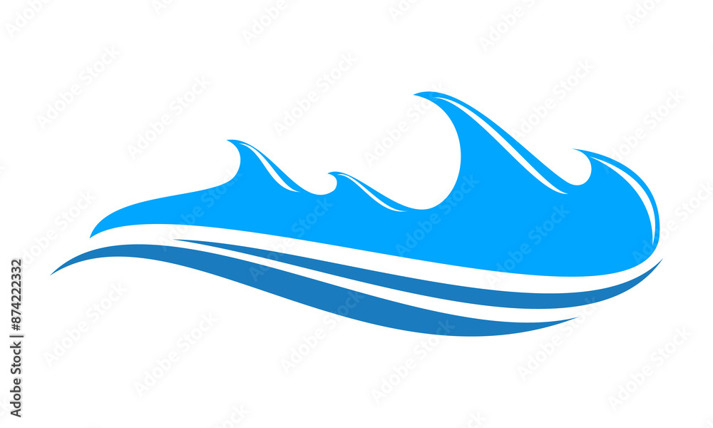 Obraz premium Blue wave illustration design vector