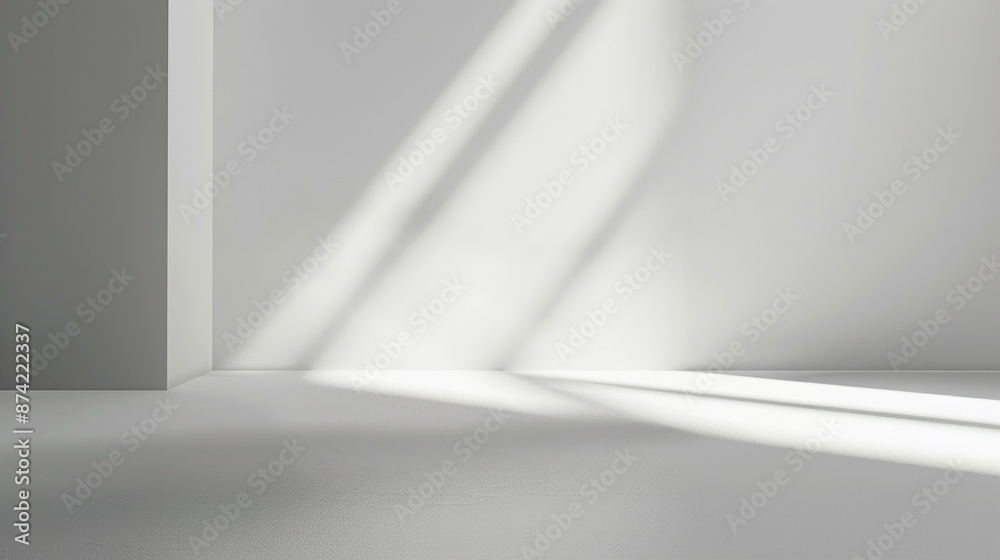 White wall with shadows from window. White wall with shadows from window.