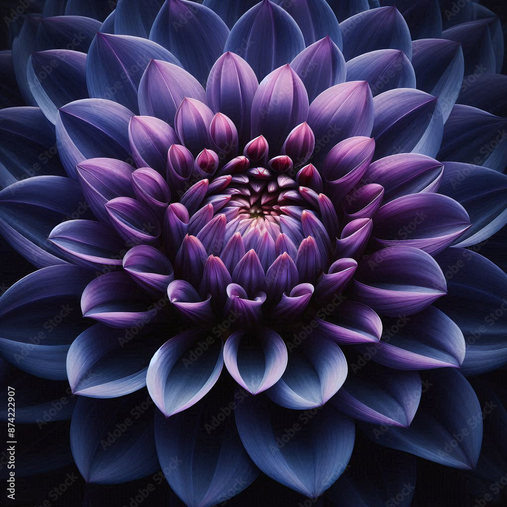 indigo dahlia, macro indigo dahlia, macro