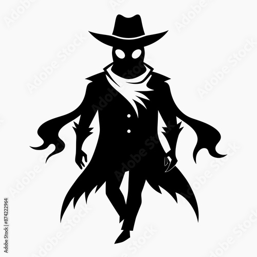 cowboy ghost black vector silhouette