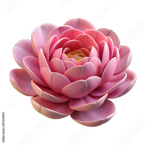 Fototapeta Naklejka Na Ścianę i Meble -  Pink peony flower 3d illustration on the transparent background