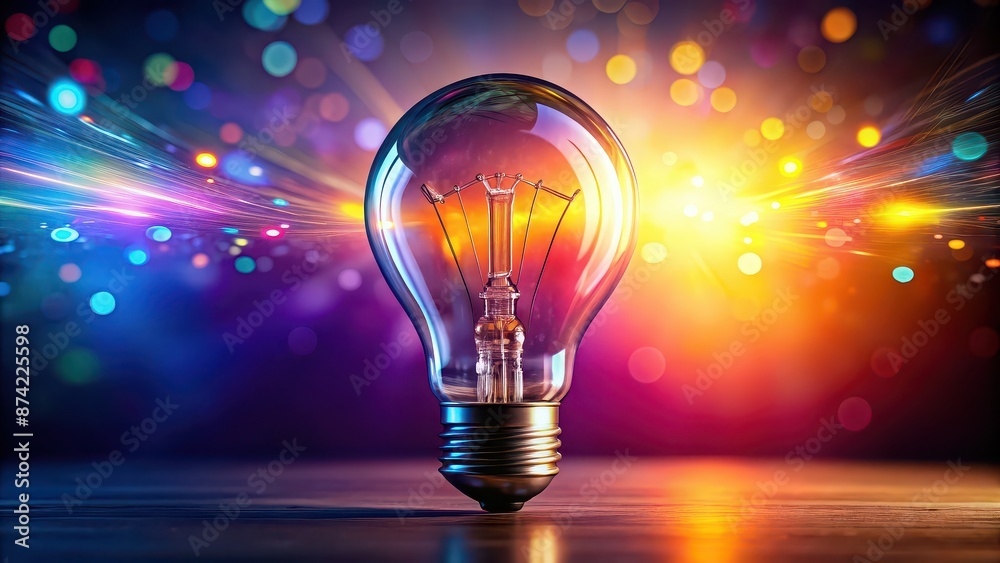 Vibrant lightbulb representing bright ideas and a spark of imagination, innovation, creativity, inspiration Vibrant lightbulb representing bright ideas and a spark of imagination, innovation, creativity, inspiration