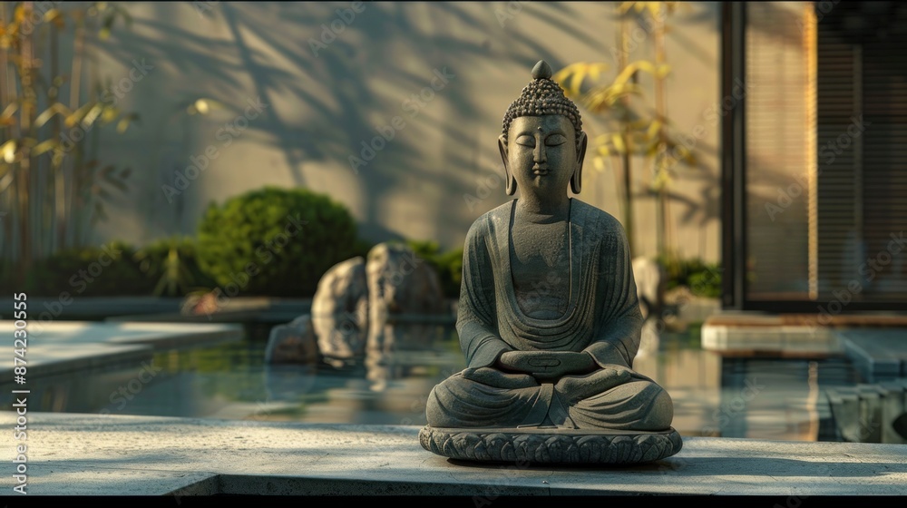 buddha statue in a beautiful garden buddha statue in a beautiful garden