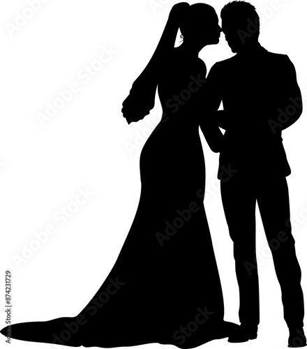 Bride And Groom Couple Wedd...
