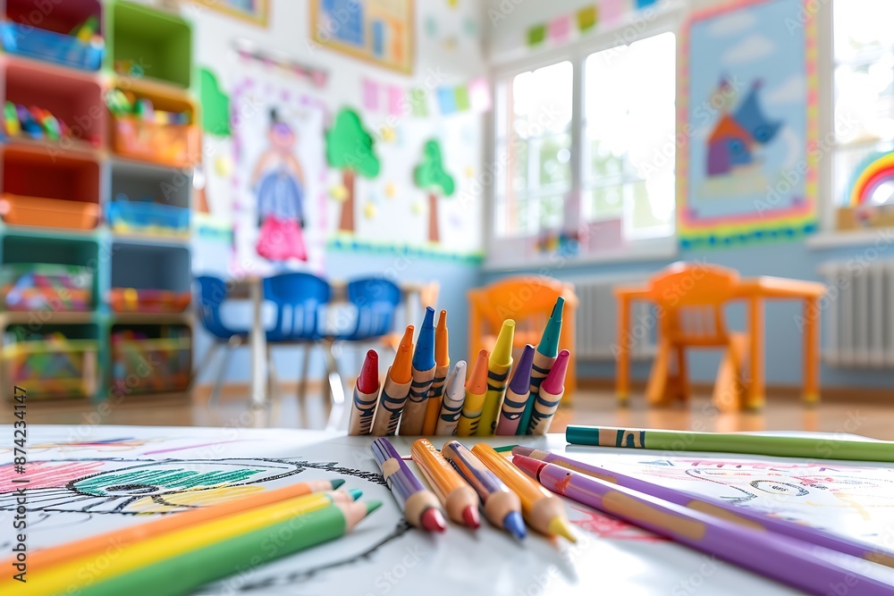 children drawing on the table