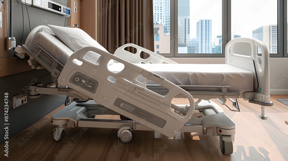 Realism of A smart hospital bed that adjusts based on the patient's needs.. very detailed