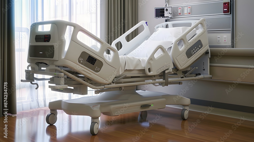 Realism of A smart hospital bed that adjusts based on the patient's needs.. very detailed Realism of A smart hospital bed that adjusts based on the patient's needs.. very detailed