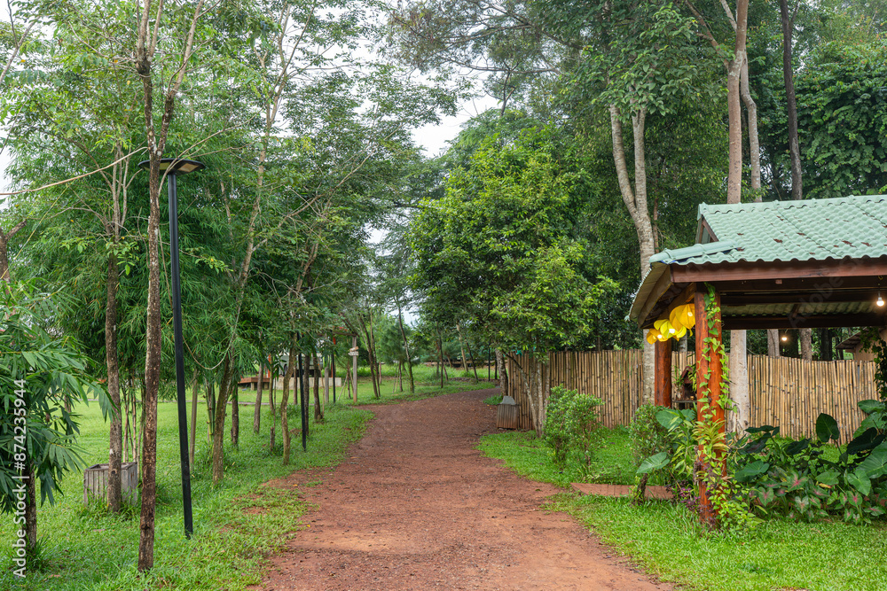 Traditional village house surrounded by garden and nature Traditional village house surrounded by garden and nature