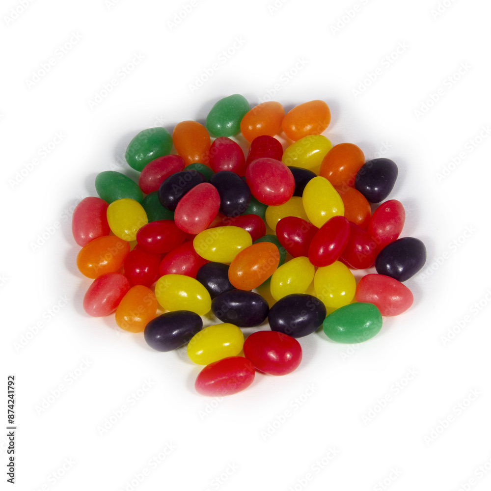 Old-Fashioned Jelly Beans on a White Background