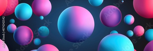 Colorful Abstract Bokeh Background with Gradient Spheres in Pink and Blue Hues