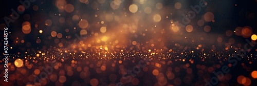 Abstract Bokeh Background with Gold and Brown Light Effects, Perfect for Festive and Celebratory Themes