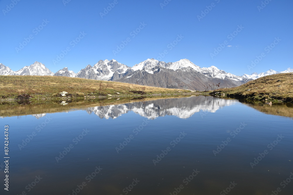 Stunning fall and autumn colors in the Caucasus Mountains around Mestia and Svaneti in Georgia Stunning fall and autumn colors in the Caucasus Mountains around Mestia and Svaneti in Georgia