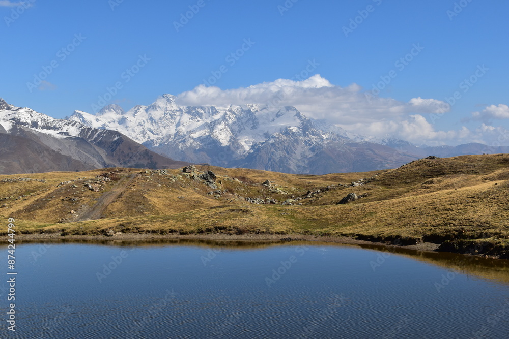 Stunning fall and autumn colors in the Caucasus Mountains around Mestia and Svaneti in Georgia Stunning fall and autumn colors in the Caucasus Mountains around Mestia and Svaneti in Georgia