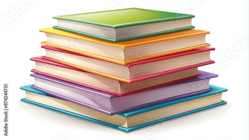 Obraz na płótnie Vector stack of books isolated on white background. Colorful illustration w salonie