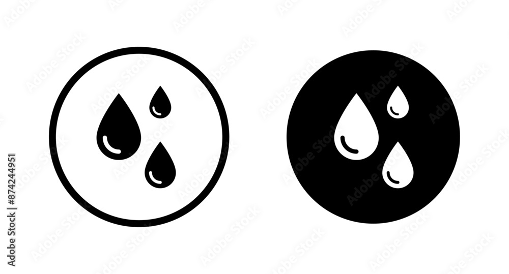 Water drops icon set