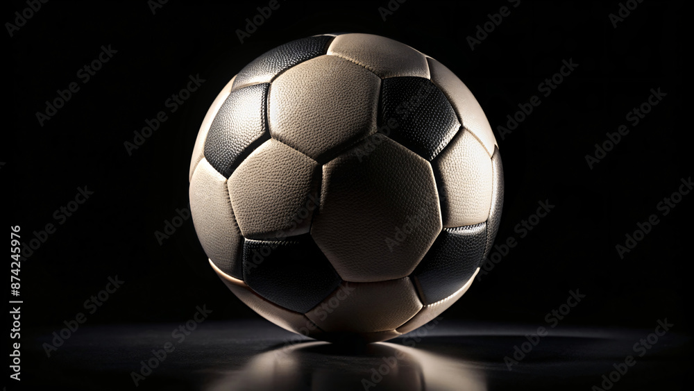 Fototapeta premium A black and white soccer ball, a classic sphere used in the popular sport
