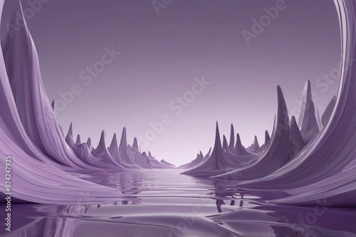 surreal purple digital art in light purple colors, in the style of minimalism