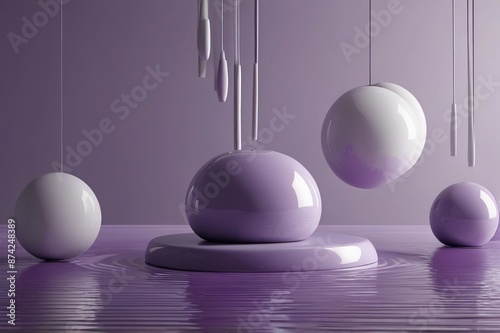surreal purple digital art in light purple colors, in the style of minimalism