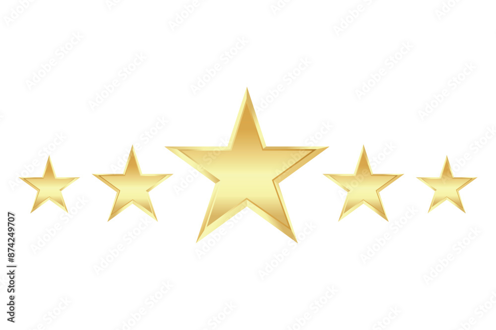 Vector 5 golden stars. Star rating. Gold star Vector 5 golden stars. Star rating. Gold star