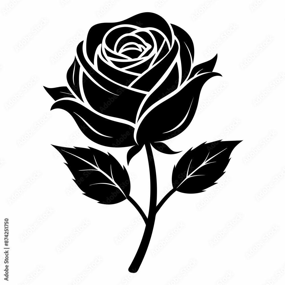 rose flower black vector silhouette rose flower black vector silhouette