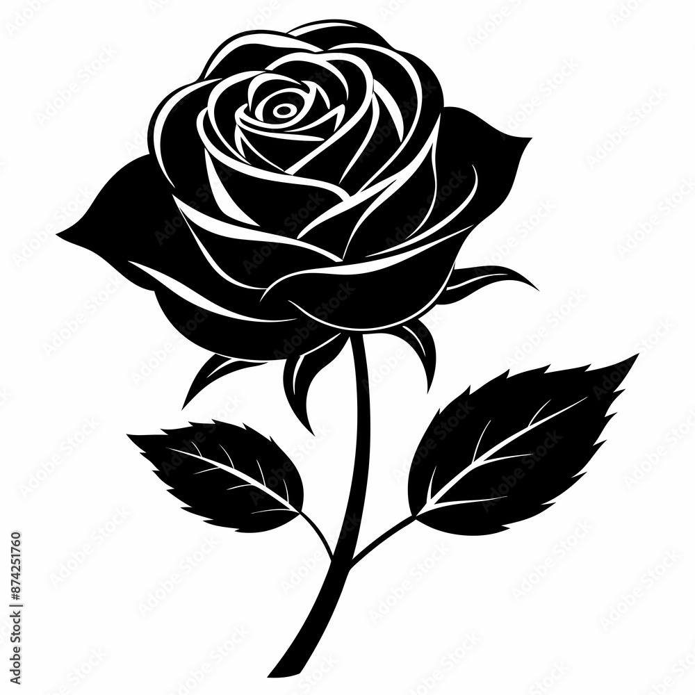 rose flower black vector silhouette rose flower black vector silhouette