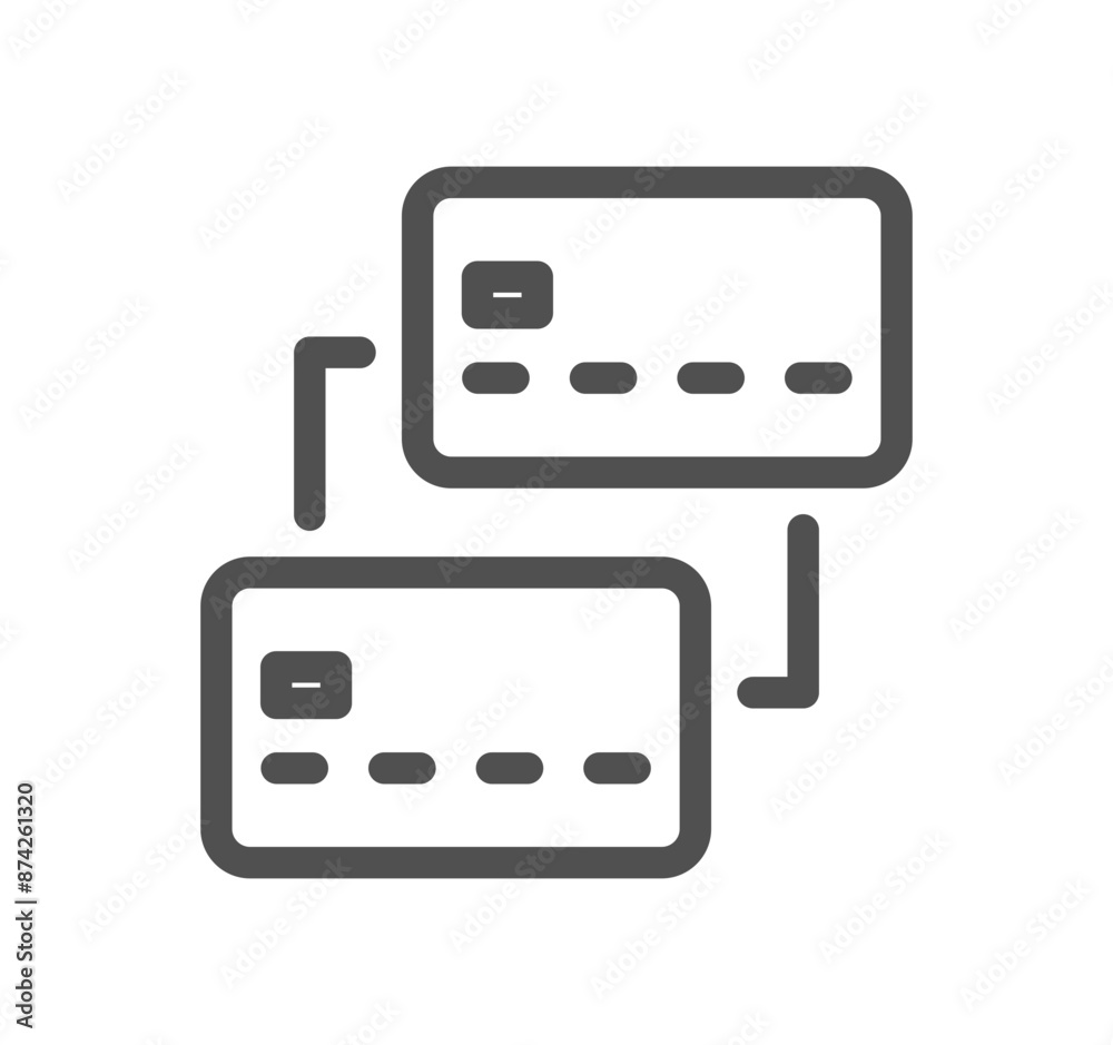 Credit card and banking icon outline and linear vector.
Credit card and banking icon outline and linear vector.