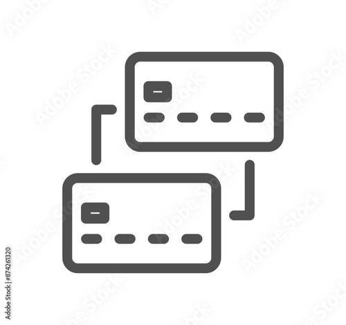 Credit card and banking icon outline and linear vector.	
