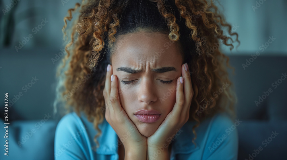 Fototapeta premium woman with headache