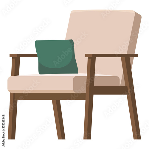 Modern design wooden chair with cushions