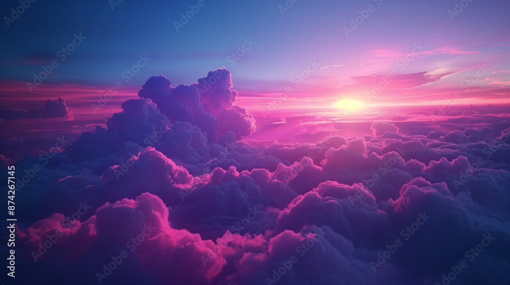 dark navy blue-bright pink fuchsia stunning lucid dream sunrise