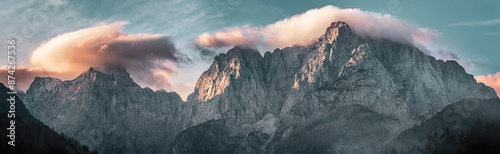 Triglav mountain peak at sunrise