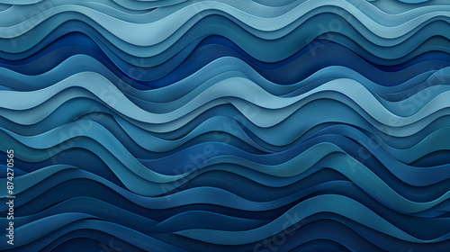A mesmerizing ocean-inspired design featuring repeating waves in varying shades of calming blue colors.