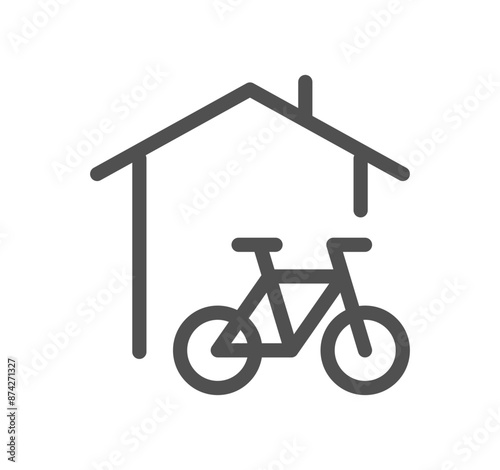 Bicycle and transportation icon outline and linear vector.	
