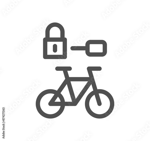 Bicycle and transportation icon outline and linear vector.	
